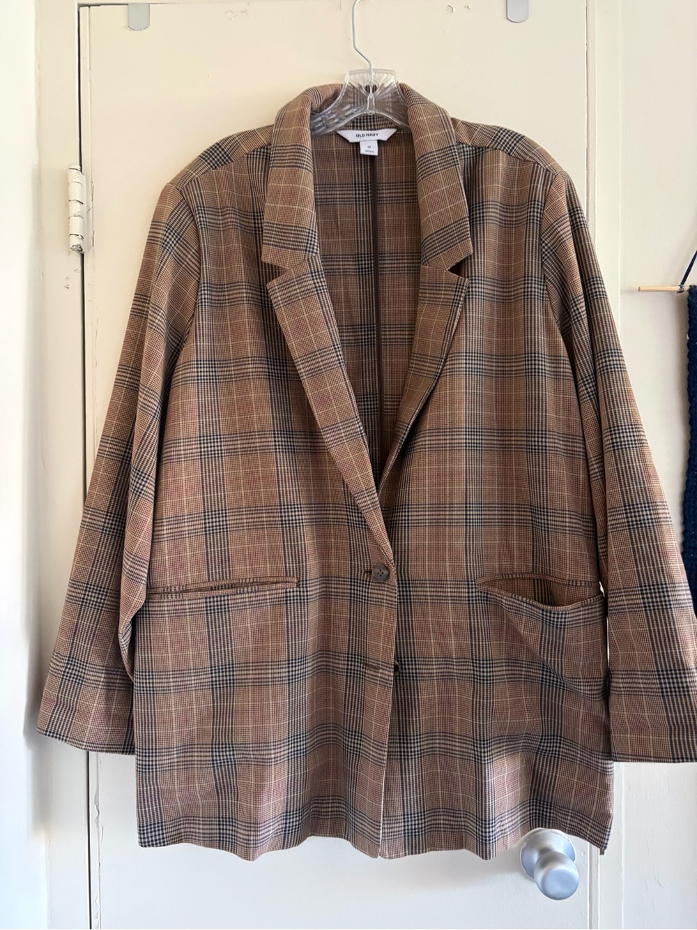 Old Navy Tan Plaid Blazer